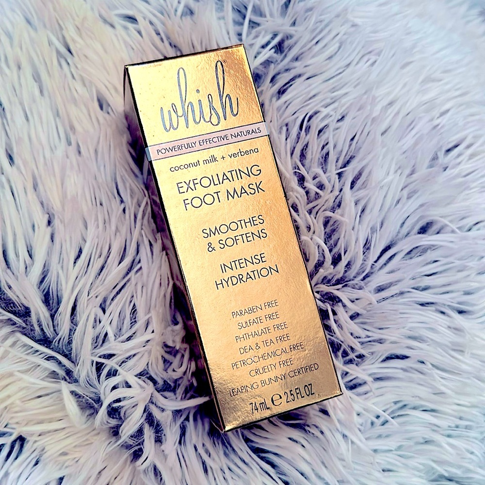 NIB-Whish Exfoliating Foot Mask, Verbena & Coconut Smoothes Softens Hydration 🥥